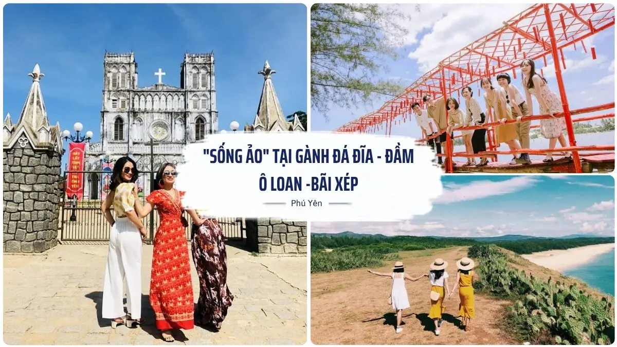 Ảnh minh họa cho lịch trình Phú Yên, từ Tuy Hòa đi Nhà thờ Mằng Lăng, Gành Đá Đĩa, Đầm Ô Loan và Bãi Xép