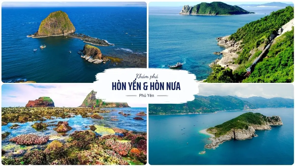 Hòn Yến và Hòn Nưa Phú Yên với làn nước biển trong xanh, bãi đá tự nhiên hoang sơ và khung cảnh biển đảo tuyệt đẹp của miền Trung Việt Nam.
