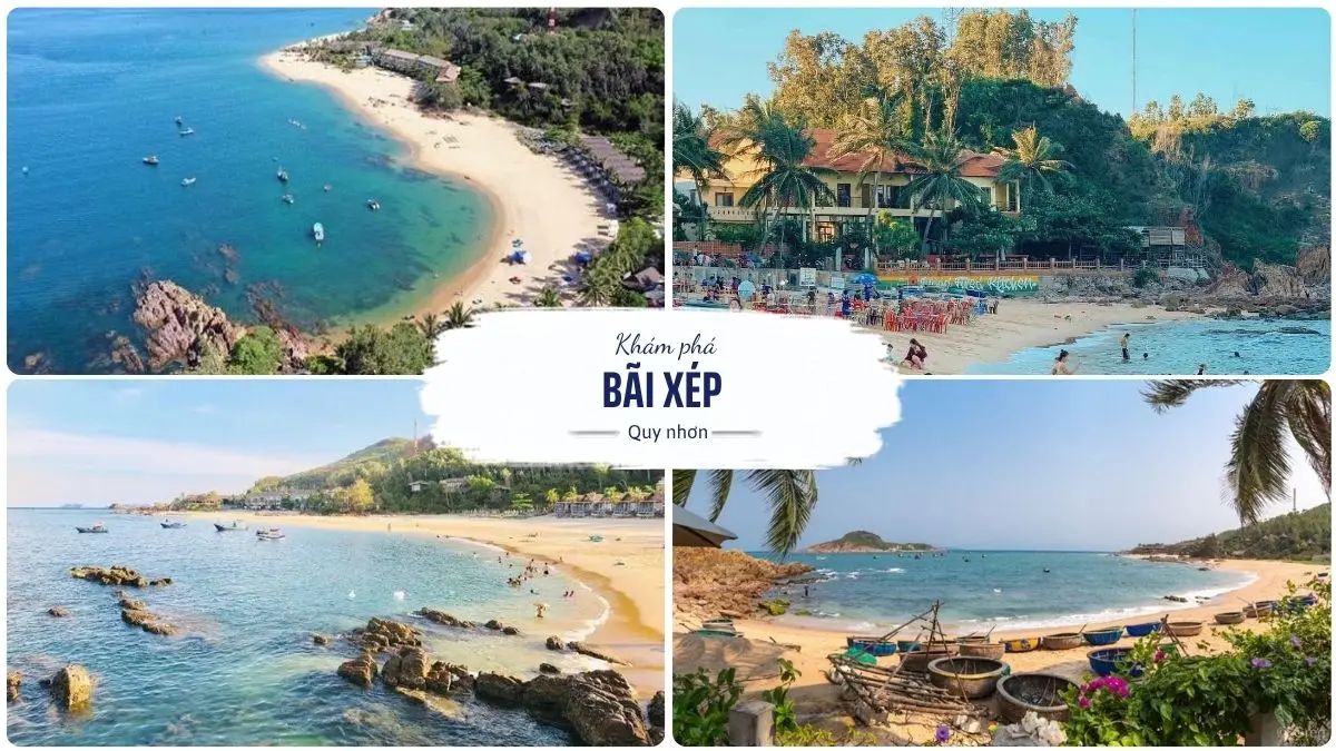Bãi Xép Quy Nhơn với bãi biển hoang sơ, làng chài yên bình và khung cảnh thiên nhiên thơ mộng ven biển