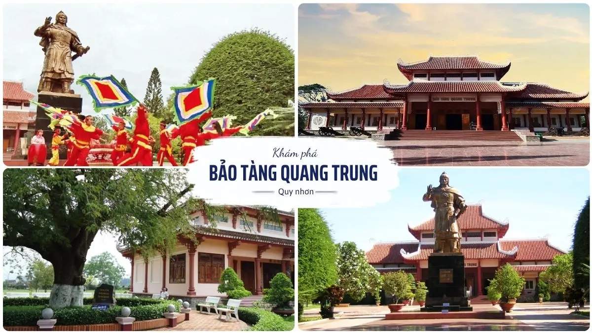 Khuôn viên Bảo tàng Quang Trung Bình Định với tượng đài anh hùng dân tộc và các hiện vật lịch sử quý giá