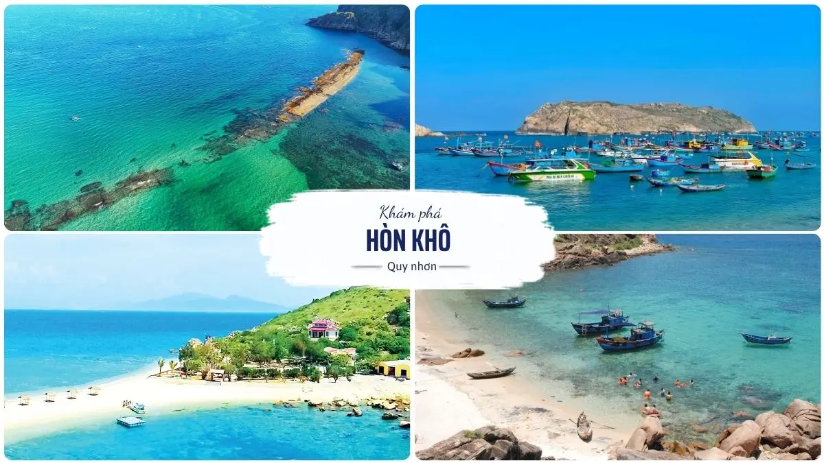 Du khách khám phá Hòn Khô Quy Nhơn với con đường cát giữa biển độc đáo và khung cảnh biển đảo trong xanh