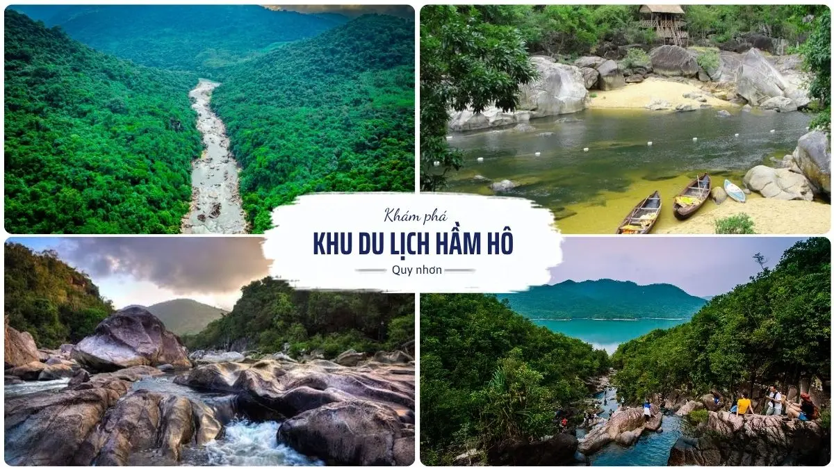 Khu du lịch Hầm Hô với dòng sông xanh mát, những khối đá granite độc đáo và rừng cây nguyên sinh hai bên bờ