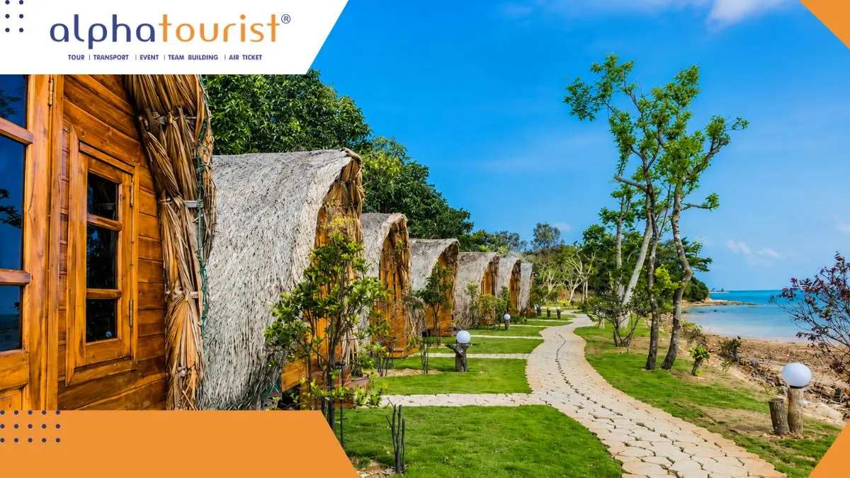 Một homestay bằng gỗ xinh xắn có view nhìn ra cánh đồng lúa xanh mướt và núi non ở một vùng quê yên bình của Phú Yên