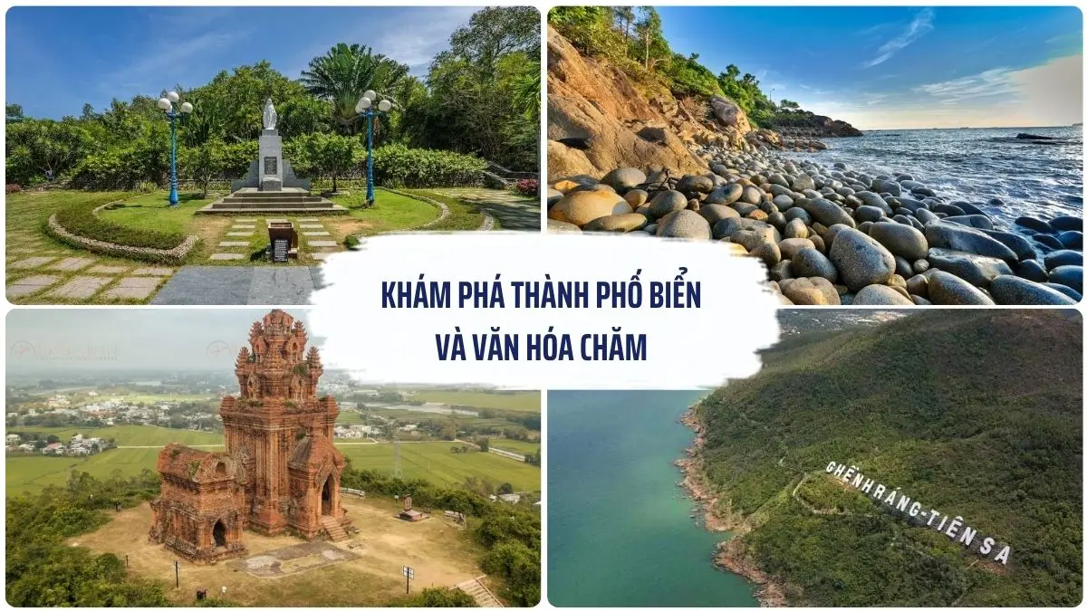Du khách tham quan Tháp Đôi Quy Nhơn, Ghềnh Ráng Tiên Sa và Bãi tắm Hoàng Hậu trong hành trình khám phá thành phố