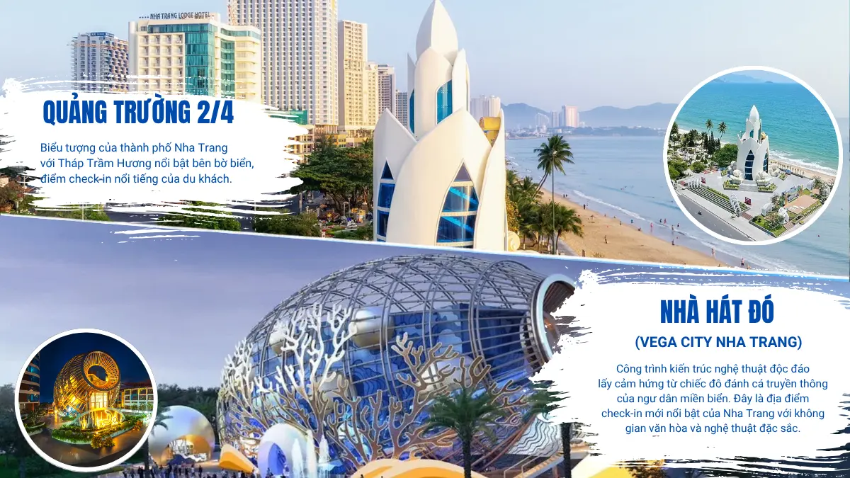 Ngày cuối tour Nha Trang tham quan Nhà Hát Đó và Quảng trường 2/4