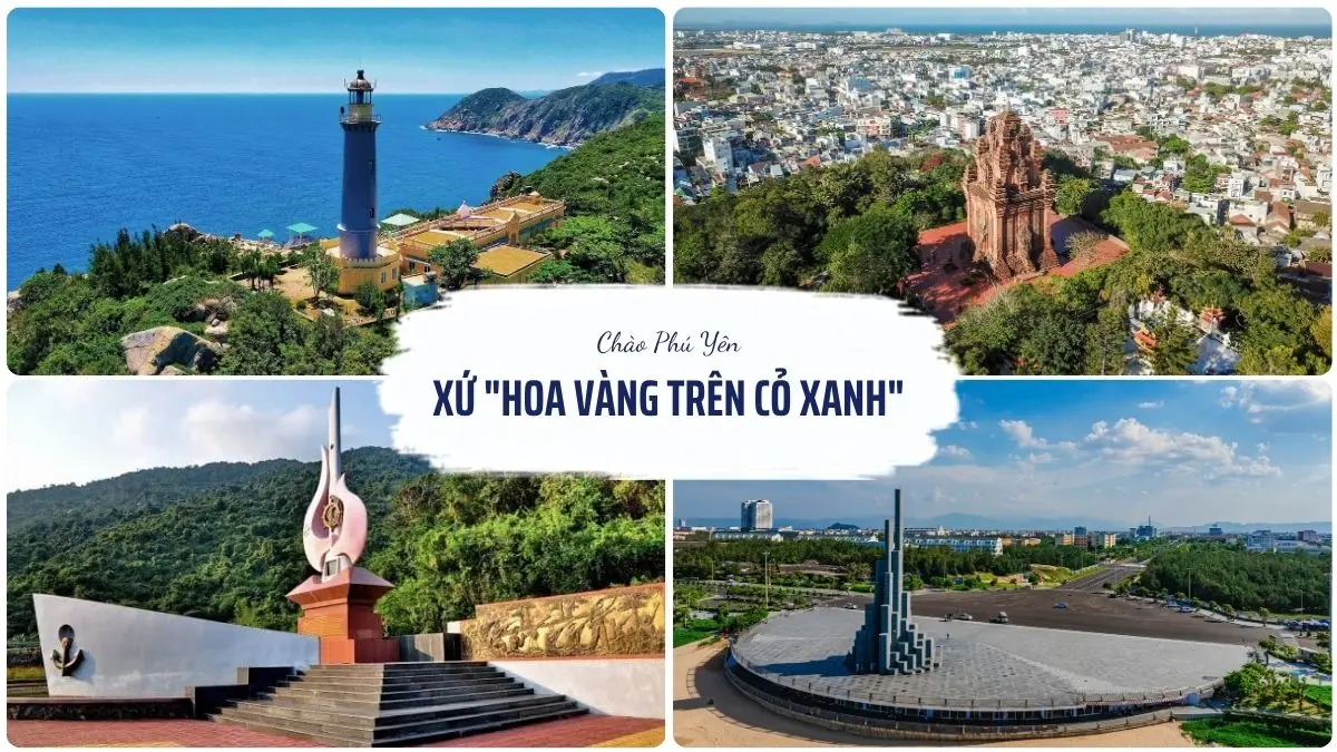 Hình ảnh tổng hợp Mũi Điện, Hải đăng Đại Lãnh, Bãi Môn, Vịnh Vũng Rô,di tích lịch sử Tàu Không Số, Tháp Nhạn và Tháp Nghinh Phong trong hành trình khám phá Phú Yên