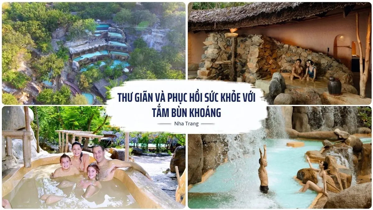Du khách thư giãn và tận hưởng dịch vụ tắm bùn khoáng tại I-Resort Nha Trang giữa không gian xanh mát và yên bình
