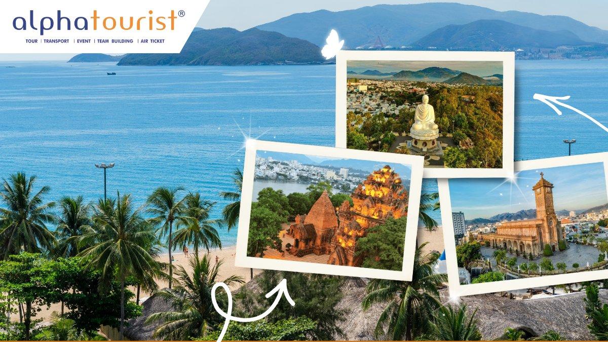 Tổng hợp các địa điểm du lịch gần Viện Hải Dương Học Nha Trang gồm Tháp Bà Ponagar, Nhà thờ Đá và Chùa Long Sơn nổi tiếng